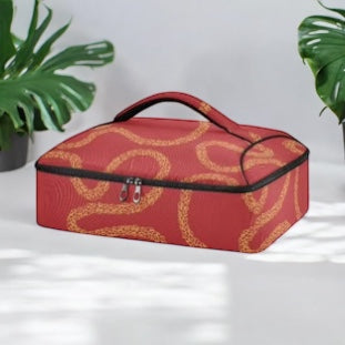 Insulated Travel Food Bag - Niihau Red & Gold