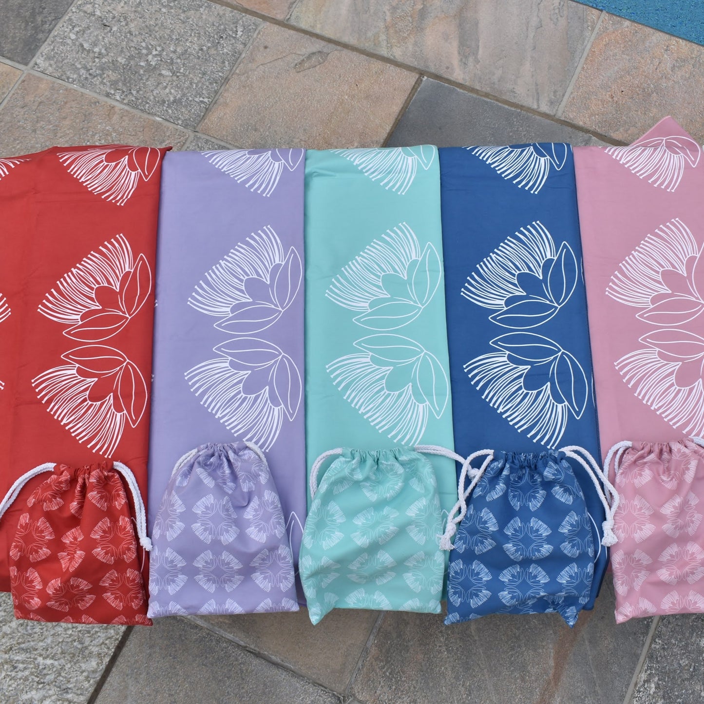 Ohi'a Lehua Microfiber Towel with Drawstring Bag - Lavender